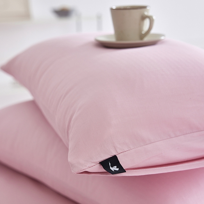 91家纺网 家纺一手货源 找家纺 2026新款A类40S全棉糯感大雁纹提花单品枕套 肉粉