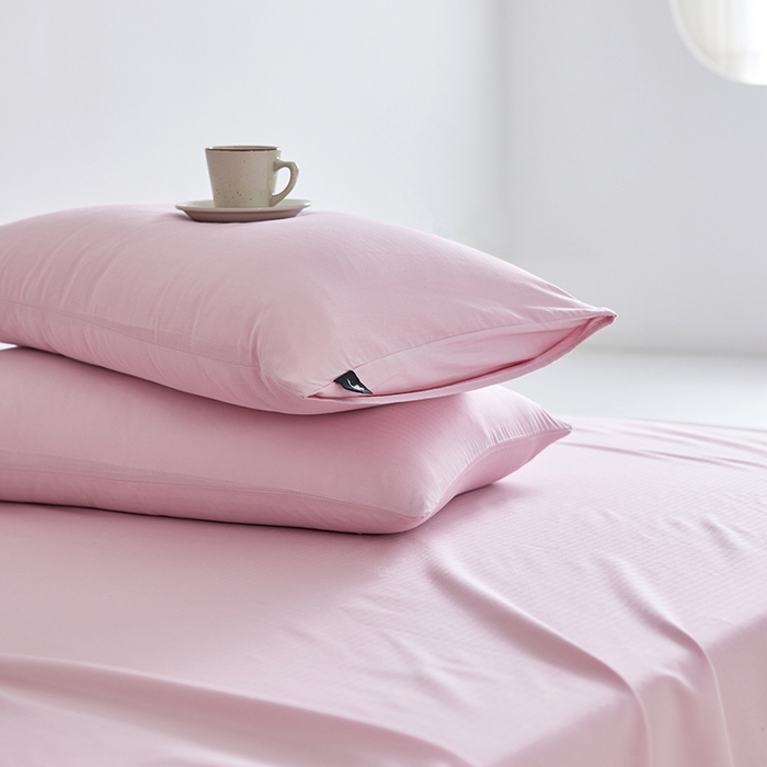 91家纺网 家纺一手货源 找家纺 2026新款A类40S全棉糯感大雁纹提花单品枕套 肉粉