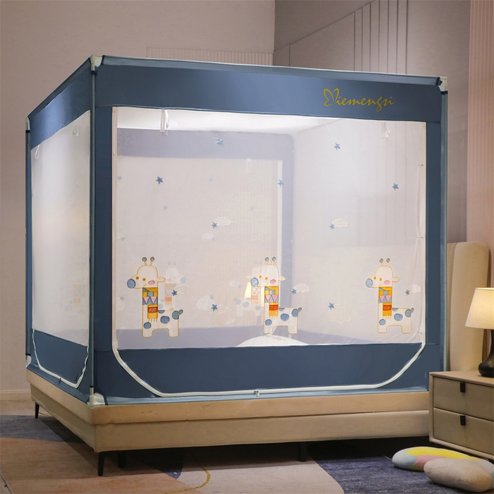 91家纺网 家纺一手货源 找家纺 （总）飞轮海蚊帐 2026春夏新款卡通毛巾绣坐床蚊帐-Z79刺绣款