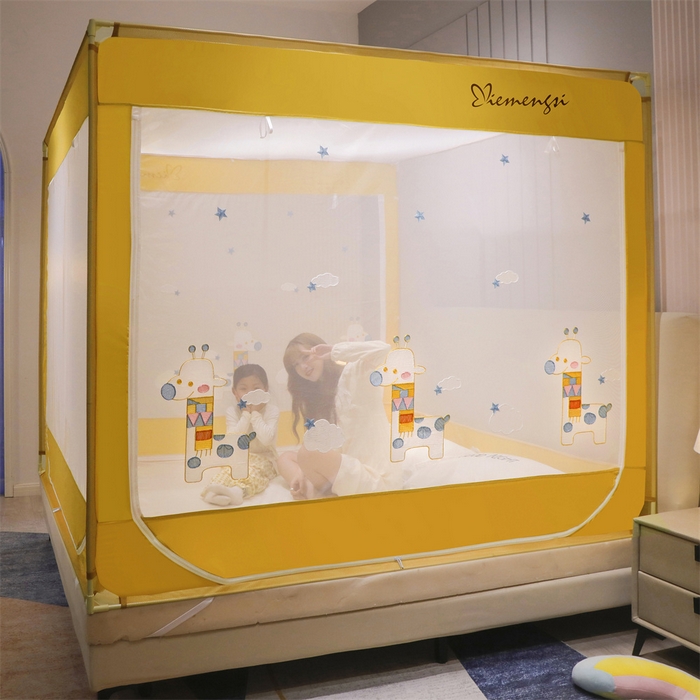 91家纺网 家纺一手货源 找家纺 （总）飞轮海蚊帐 2026春夏新款卡通毛巾绣坐床蚊帐-Z79刺绣款