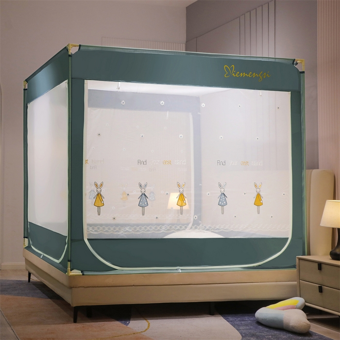 91家纺网 家纺一手货源 找家纺 （总）飞轮海蚊帐 2026春夏新款卡通毛巾绣坐床蚊帐-Z79刺绣款