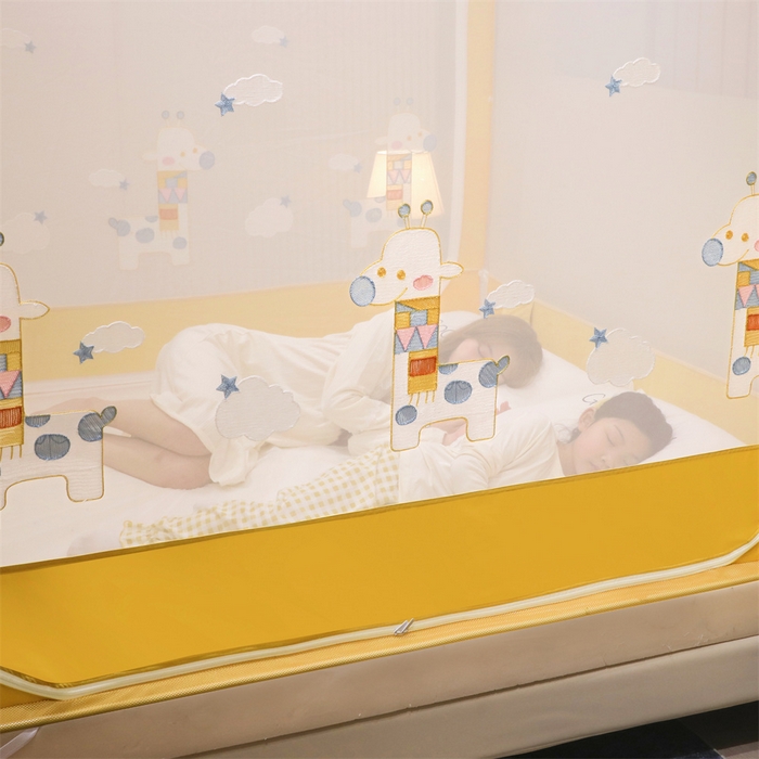 91家纺网 家纺一手货源 找家纺 （总）飞轮海蚊帐 2026春夏新款卡通毛巾绣坐床蚊帐-Z79刺绣款