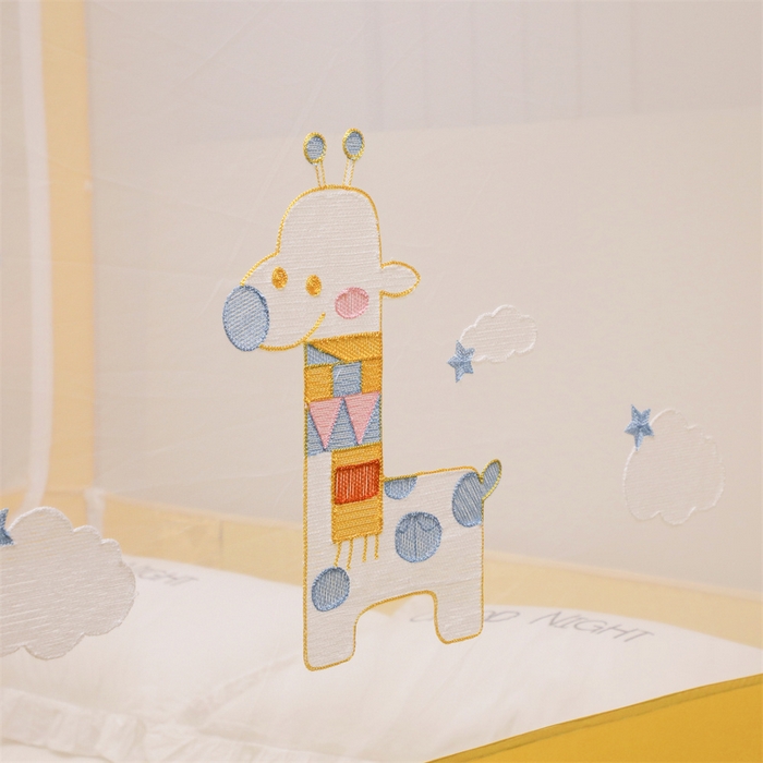 91家纺网 家纺一手货源 找家纺 （总）飞轮海蚊帐 2026春夏新款卡通毛巾绣坐床蚊帐-Z79刺绣款