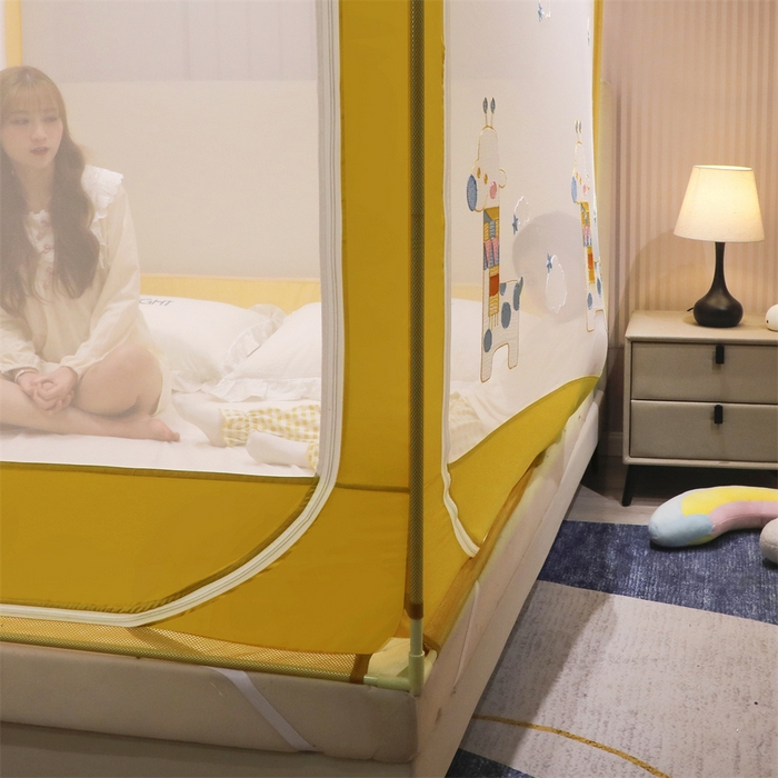 91家纺网 家纺一手货源 找家纺 （总）飞轮海蚊帐 2026春夏新款卡通毛巾绣坐床蚊帐-Z79刺绣款