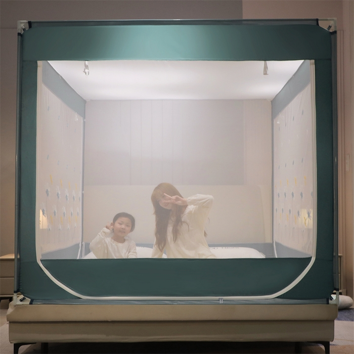 91家纺网 家纺一手货源 找家纺 飞轮海蚊帐 2026春夏新款卡通毛巾绣坐床蚊帐-Z79刺绣款 舞动蜻蜓