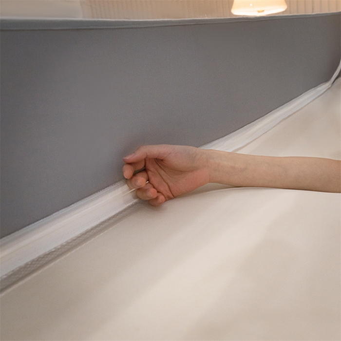 91家纺网 家纺一手货源 找家纺 飞轮海蚊帐 2026春夏新款卡通毛巾绣坐床蚊帐-Z79刺绣款 晚安月亮熊