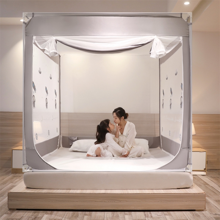 91家纺网 家纺一手货源 找家纺 飞轮海蚊帐 2026春夏新款卡通毛巾绣坐床蚊帐-Z79刺绣款 宇航员