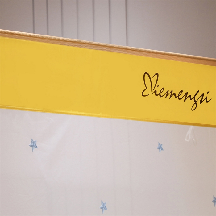 91家纺网 家纺一手货源 找家纺 飞轮海蚊帐 2026春夏新款卡通毛巾绣坐床蚊帐-Z79刺绣款 彩色小鹿（嫩黄）