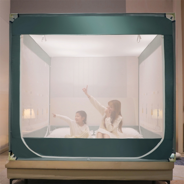 91家纺网 家纺一手货源 找家纺 飞轮海蚊帐 2026春夏新款卡通毛巾绣坐床蚊帐-Z79刺绣款 芭蕾兔