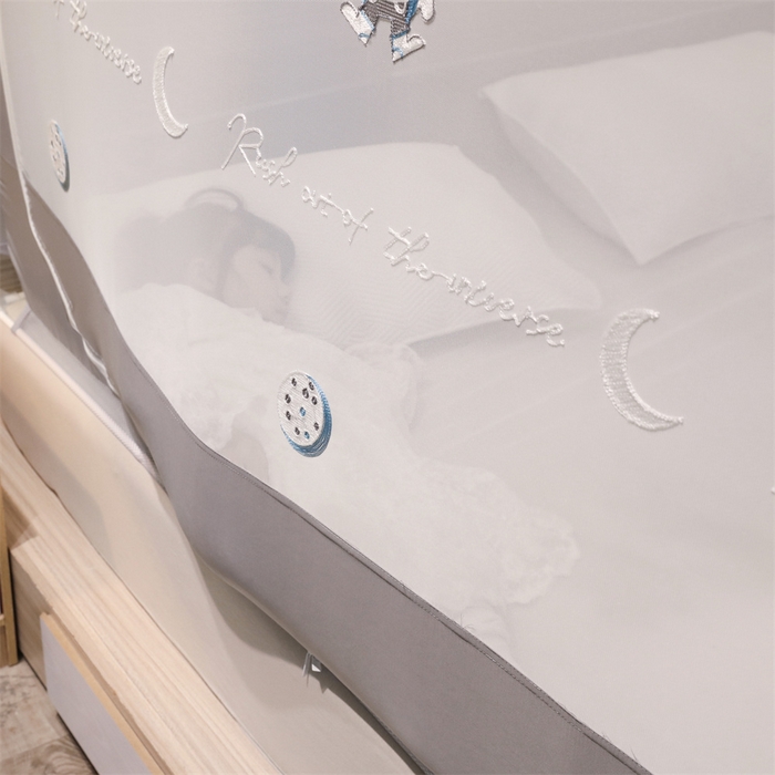 91家纺网 家纺一手货源 找家纺 飞轮海蚊帐 2026春夏新款卡通毛巾绣坐床蚊帐-Z79刺绣款 宇航员