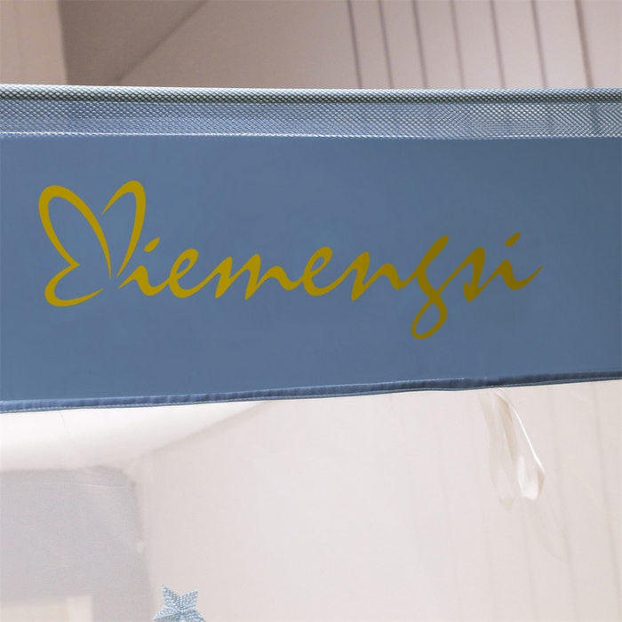 91家纺网 家纺一手货源 找家纺 飞轮海蚊帐 2026春夏新款卡通毛巾绣坐床蚊帐-Z79刺绣款 彩色小鹿（宾利蓝）