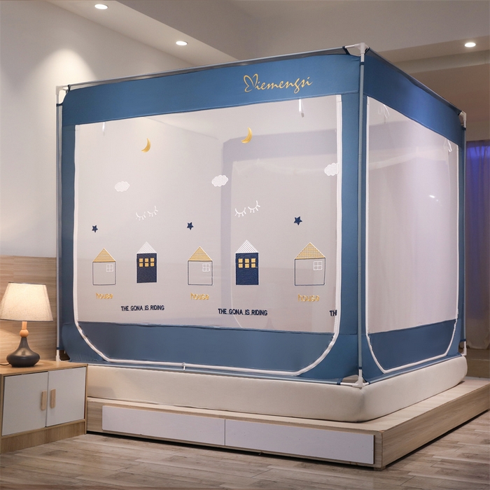 飞轮海蚊帐 2026春夏新款卡通毛巾绣坐床蚊帐-Z79刺绣款 幸福之家