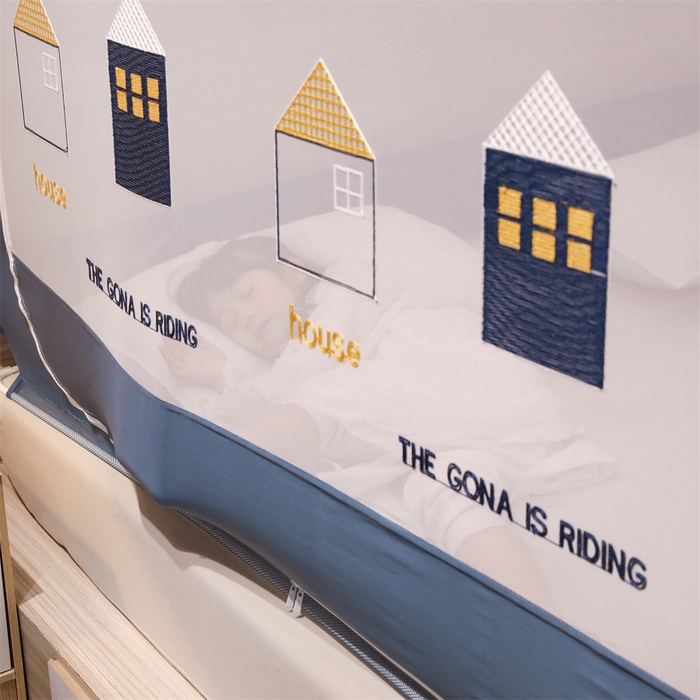 91家纺网 家纺一手货源 找家纺 飞轮海蚊帐 2026春夏新款卡通毛巾绣坐床蚊帐-Z79刺绣款 幸福之家