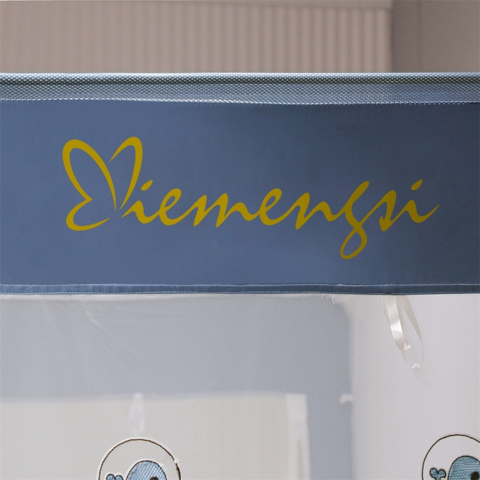 91家纺网 家纺一手货源 找家纺 飞轮海蚊帐 2026春夏新款卡通毛巾绣坐床蚊帐-Z79刺绣款 鲸鱼于帆船