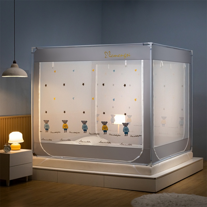 飞轮海蚊帐 2026春夏新款卡通毛巾绣坐床蚊帐-Z79刺绣款 布偶小熊