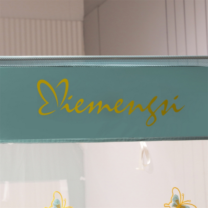 91家纺网 家纺一手货源 找家纺 飞轮海蚊帐 2026春夏新款卡通毛巾绣坐床蚊帐-Z79刺绣款 蒲公英