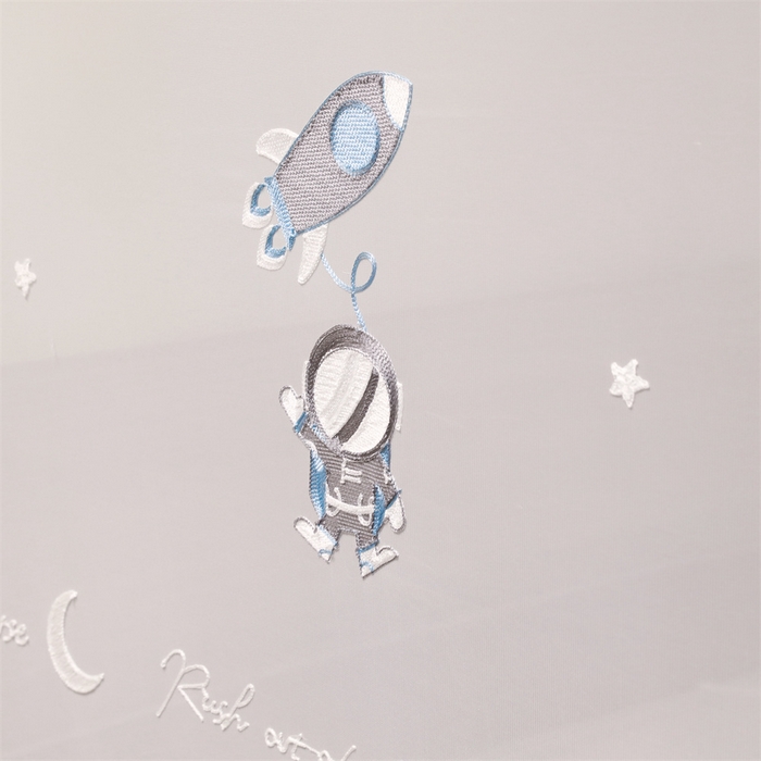 91家纺网 家纺一手货源 找家纺 飞轮海蚊帐 2026春夏新款卡通毛巾绣坐床蚊帐-Z79刺绣款 宇航员