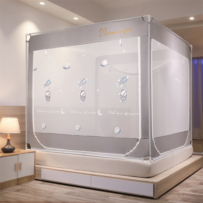 91家纺网 家纺一手货源 找家纺 （总）飞轮海蚊帐 2026春夏新款卡通毛巾绣坐床蚊帐-Z79刺绣款