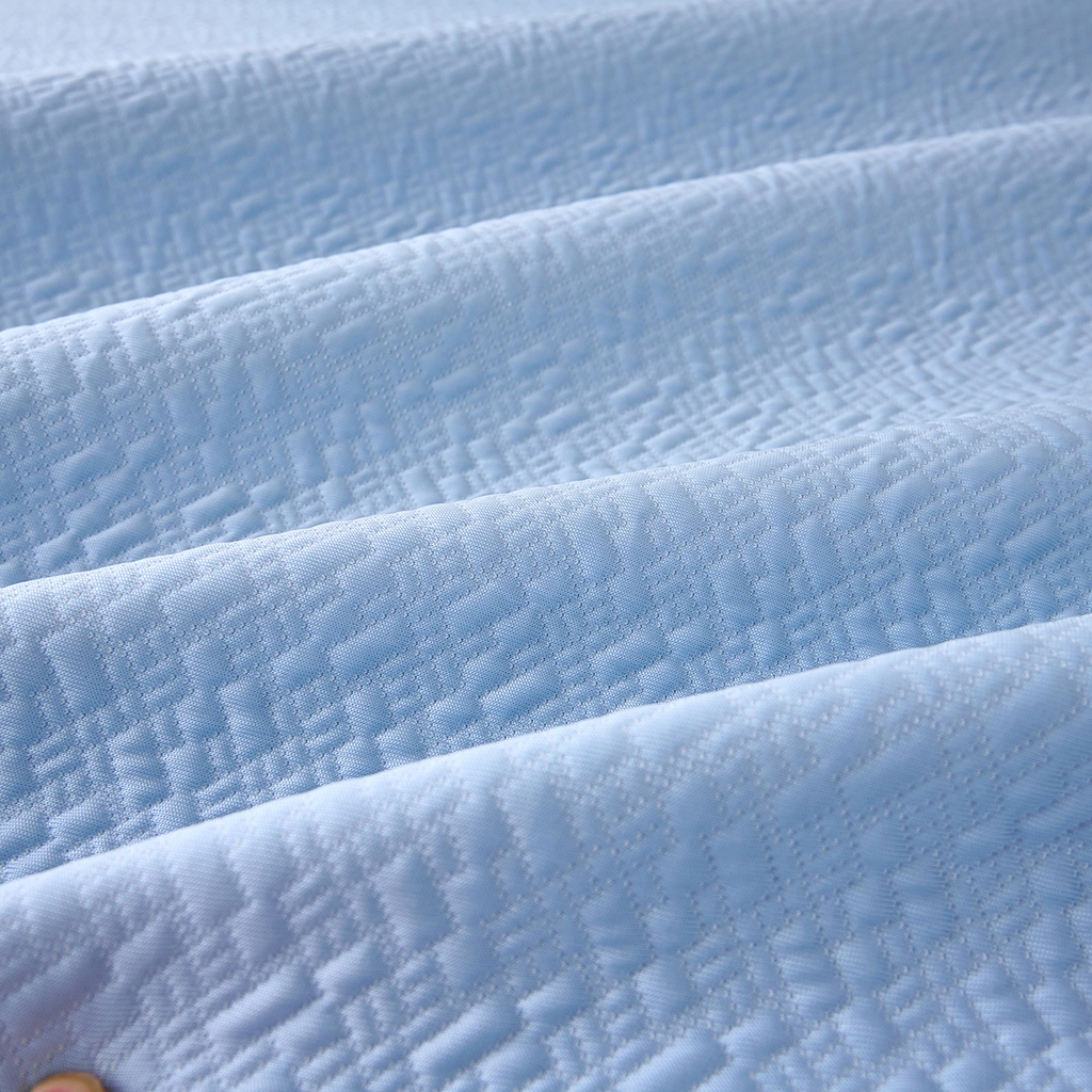 91家纺网 家纺一手货源 找家纺 莱家富 2026新款A类凉感冰豆豆席凉席三件套席子-床笠款 乐享生活-蓝