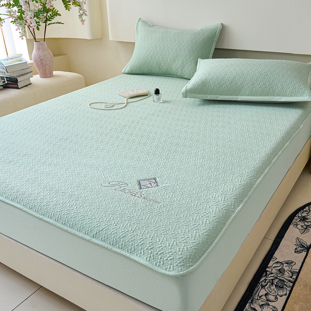 莱家富 2026新款A类凉感冰豆豆席凉席三件套席子-床笠款 乐享生活-绿