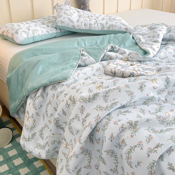 91家纺网 家纺一手货源 找家纺 （总）十九色 2026春夏新款50莱赛尔卡通印花儿童夏被夏凉被空调被