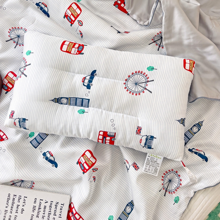 91家纺网 家纺一手货源 找家纺 十九色 2026春夏新款50莱赛尔卡通印花儿童夏被夏凉被空调被 伦敦巴士