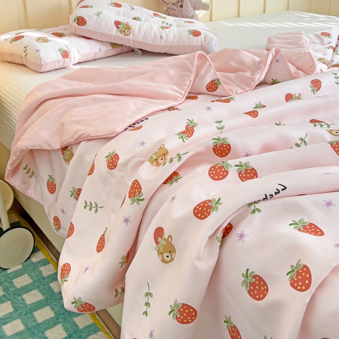 91家纺网 家纺一手货源 找家纺 （总）十九色 2026春夏新款50莱赛尔卡通印花儿童夏被夏凉被空调被