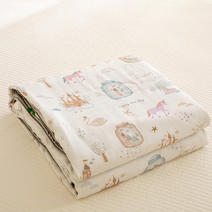 91家纺网 家纺一手货源 找家纺 （总）十九色 2026春夏新款50莱赛尔卡通印花儿童夏被夏凉被空调被