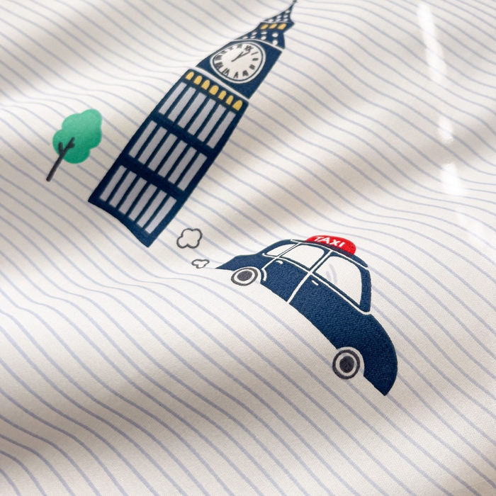 91家纺网 家纺一手货源 找家纺 十九色 2026春夏新款50莱赛尔卡通印花儿童夏被夏凉被空调被 伦敦巴士