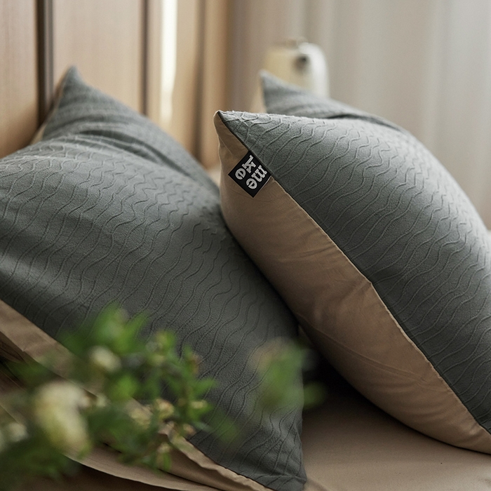 91家纺网 家纺一手货源 找家纺 （总）沐珩家纺 2026新款全棉波纹纱提花四件套-原木风