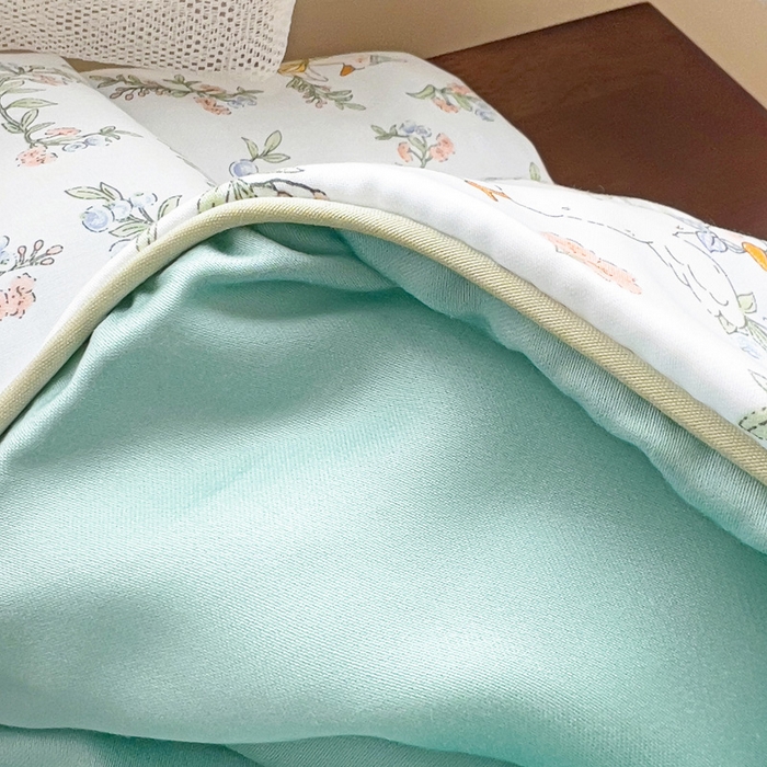 91家纺网 家纺一手货源 找家纺 十九色 2026春夏新款50莱赛尔卡通印花儿童夏被夏凉被空调被 大白鹅