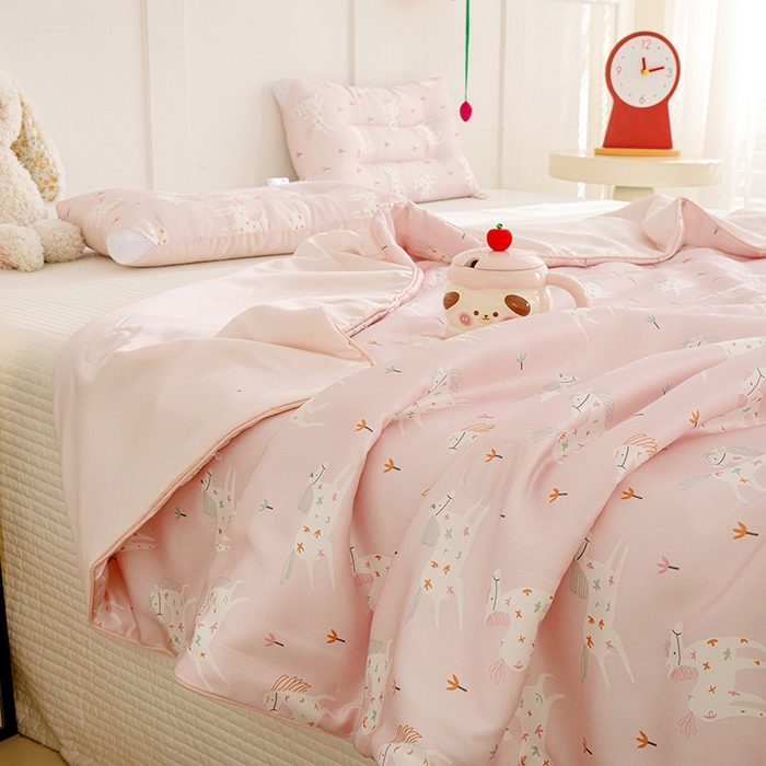 十九色 2026春夏新款50莱赛尔卡通印花儿童夏被夏凉被空调被 星花小马