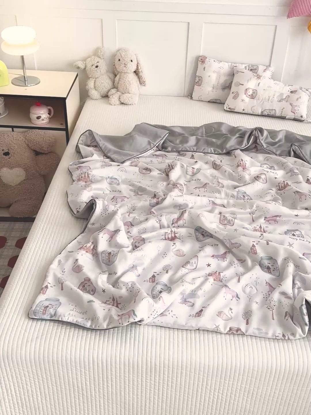 91家纺网 家纺一手货源 找家纺 （总）十九色 2026春夏新款50莱赛尔卡通印花儿童夏被夏凉被空调被