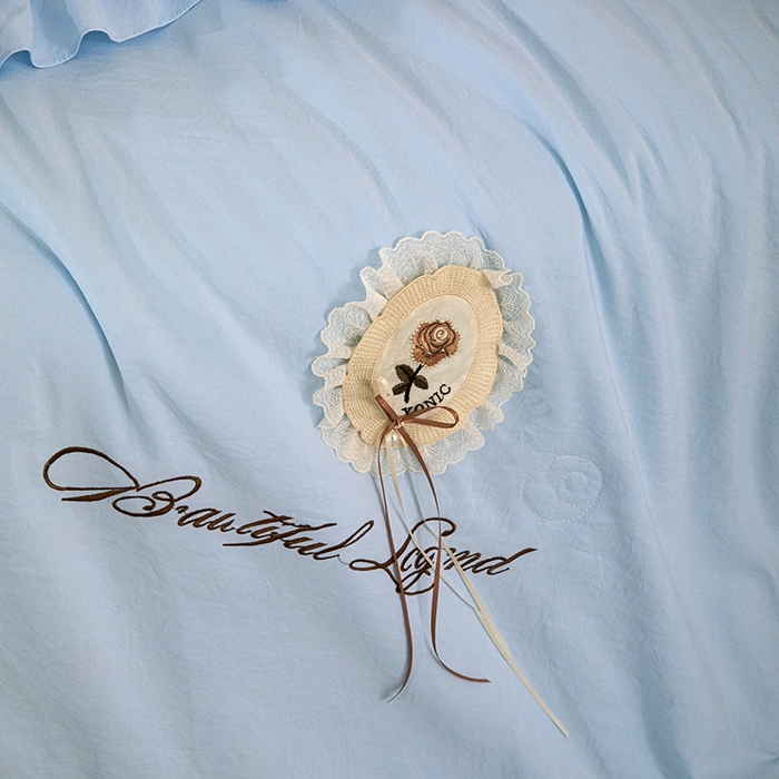 91家纺网 家纺一手货源 找家纺 红夫人 2026新款春夏韩版床盖款多功能夏被床盖四件套--粉黛 粉黛-天蓝