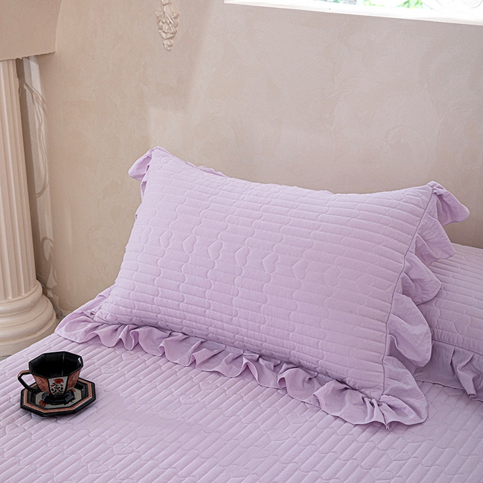 91家纺网 家纺一手货源 找家纺 红夫人 2026新款春夏韩版床盖款多功能夏被床盖四件套--粉黛 粉黛-紫色