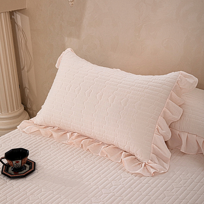 91家纺网 家纺一手货源 找家纺 红夫人 2026新款春夏韩版床盖款多功能夏被床盖四件套--粉黛 粉黛-浅粉