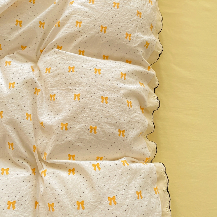 91家纺网 家纺一手货源 找家纺 豫见家纺 2026新款A类仿棉云感纱花边四件套 碎花眠语