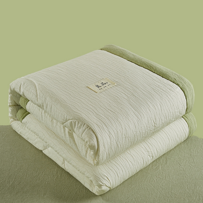 恋人优选 2026新款波纹纱全棉提花夏被空调被 月牙白