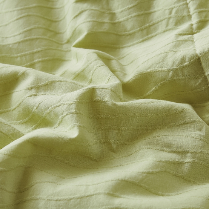 91家纺网 家纺一手货源 找家纺 恋人优选 2026新款波纹纱全棉提花夏被空调被 心漾绿