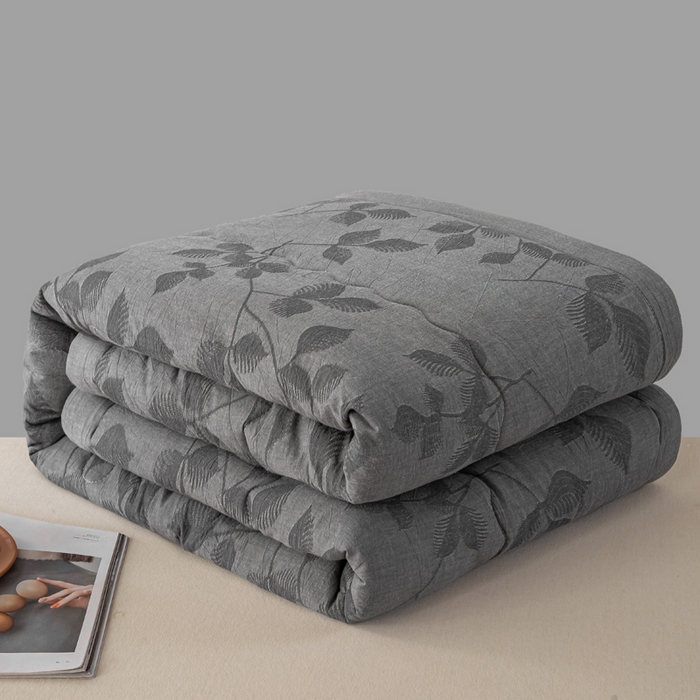 91家纺网 家纺一手货源 找家纺 （总）恋人优选 2026新款樱花叶全棉提花夏被空调被