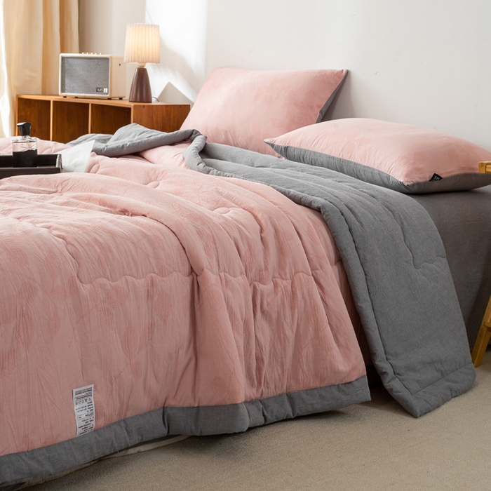 91家纺网 家纺一手货源 找家纺 （总）恋人优选 2026新款樱花叶全棉提花夏被空调被