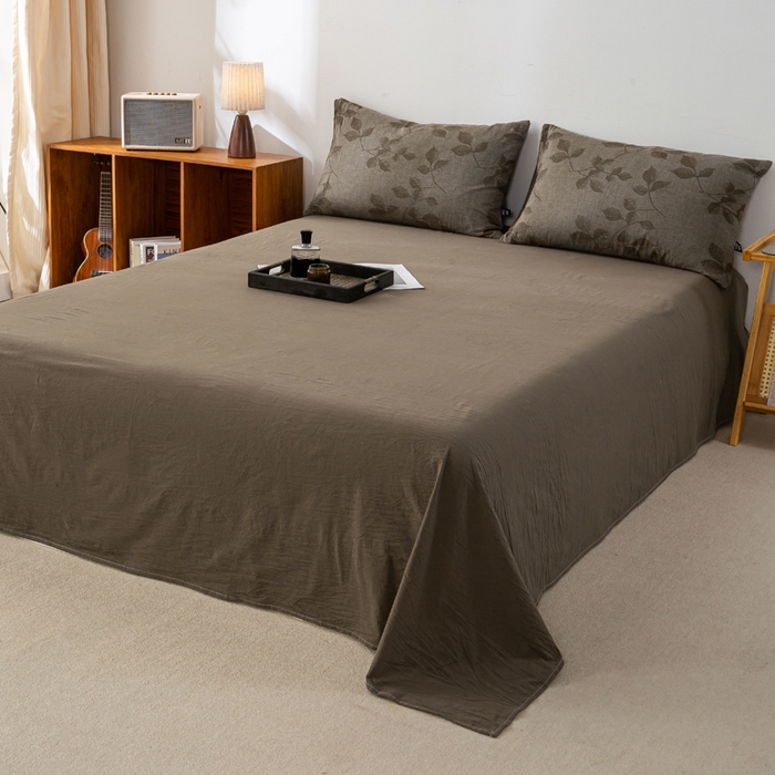 91家纺网 家纺一手货源 找家纺 恋人优选 2026新款樱花叶全棉提花夏被空调被 樱花叶-咖