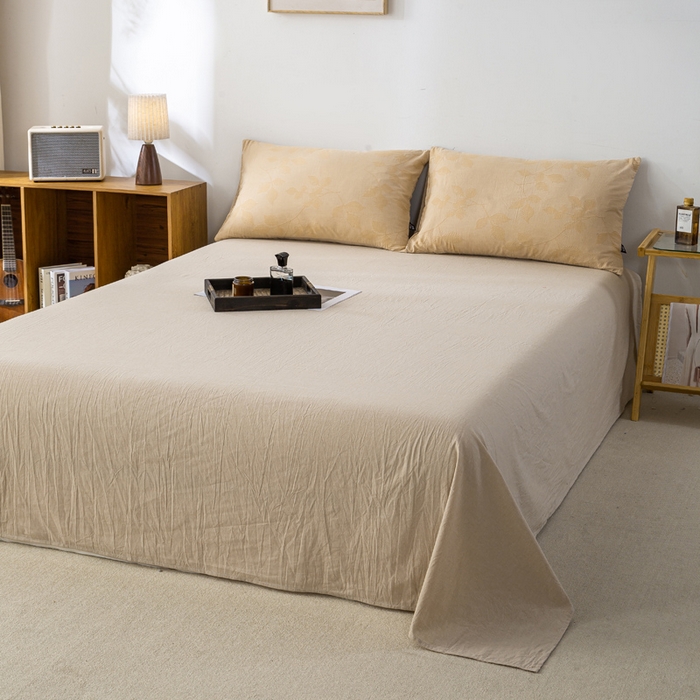 91家纺网 家纺一手货源 找家纺 恋人优选 2026新款樱花叶全棉提花夏被空调被 樱花叶-卡其