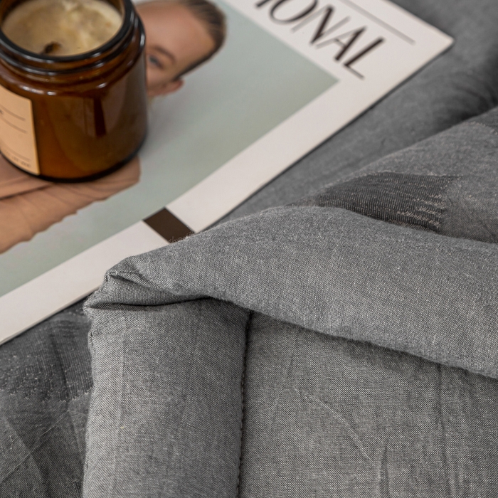 91家纺网 家纺一手货源 找家纺 恋人优选 2026新款樱花叶全棉提花夏被空调被 樱花叶-灰