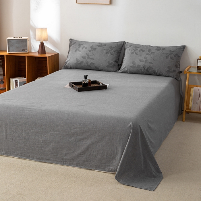 91家纺网 家纺一手货源 找家纺 恋人优选 2026新款樱花叶全棉提花夏被空调被 樱花叶-灰