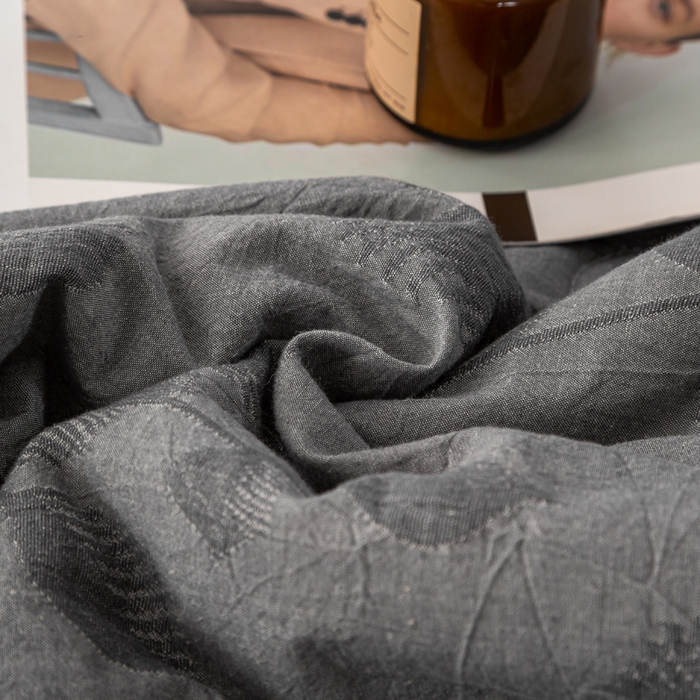 91家纺网 家纺一手货源 找家纺 恋人优选 2026新款樱花叶全棉提花夏被空调被 樱花叶-灰