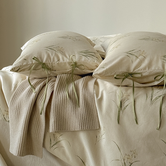 Mr.pig猪先生水洗棉 2026新款A类棉麻四件套中古风全棉纯棉亚麻被套床单轻奢高档床上用品（供货价联系门市，展示价格为控价） 花韵玉兰