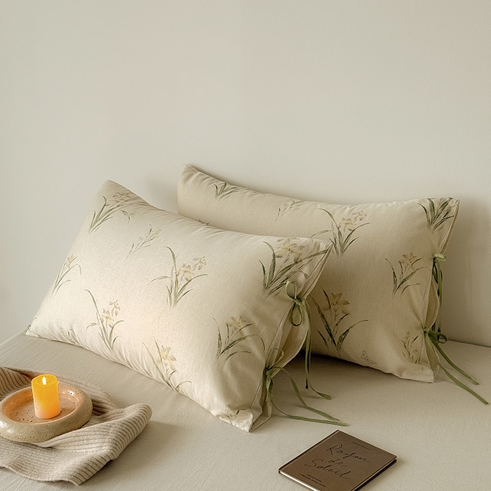 91家纺网 家纺一手货源 找家纺 Mr.pig猪先生水洗棉 2026新款A类棉麻四件套中古风全棉纯棉亚麻被套床单轻奢高档床上用品（供货价联系门市，展示价格为控价） 花韵玉兰