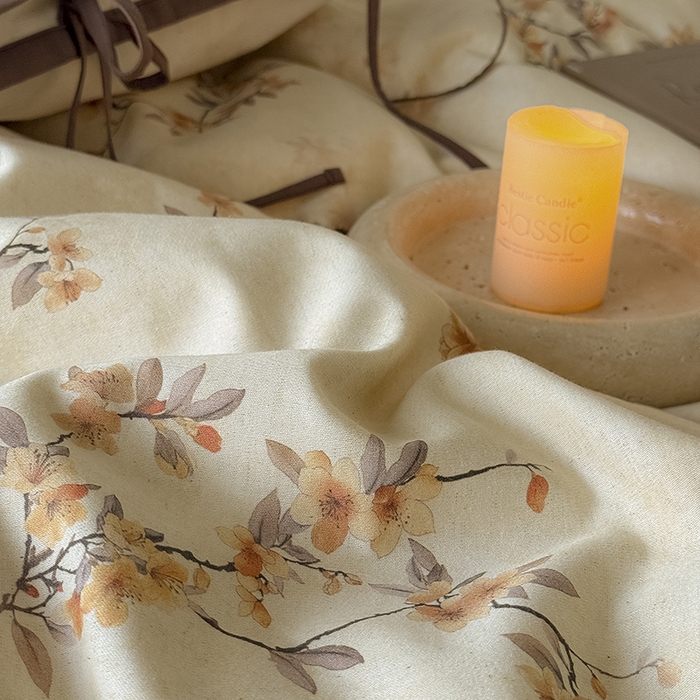 91家纺网 家纺一手货源 找家纺 Mr.pig猪先生水洗棉 2026新款A类棉麻四件套中古风全棉纯棉亚麻被套床单轻奢高档床上用品（供货价联系门市，展示价格为控价） 海棠广玉兰