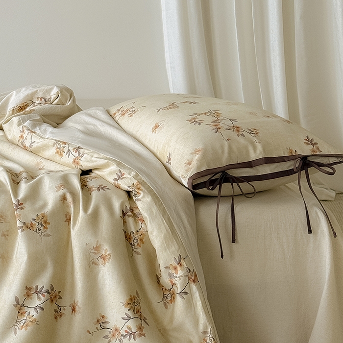 91家纺网 家纺一手货源 找家纺 Mr.pig猪先生水洗棉 2026新款A类棉麻四件套中古风全棉纯棉亚麻被套床单轻奢高档床上用品（供货价联系门市，展示价格为控价） 海棠广玉兰